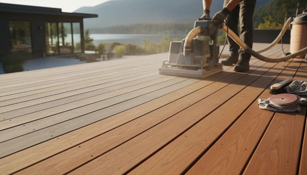 Refinished Ipe deck at an Irvine luxury home